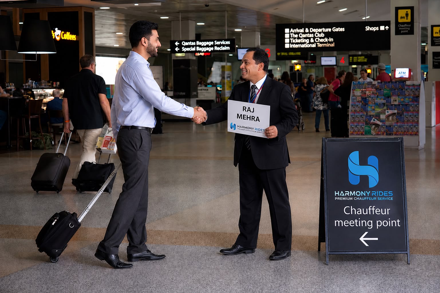 Sydney Airport meet and greet chauffeur service with luggage assistance